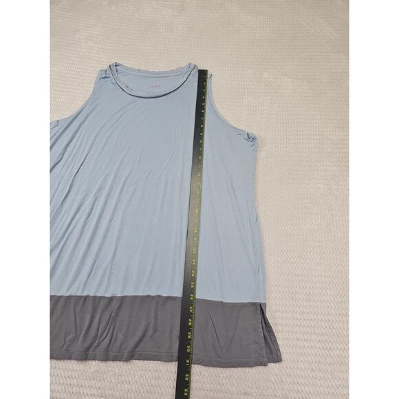 Logo Layers Shirt Womens 3X Sleeveless Tank Blue & Gray Color Block - Picture 2 of 7